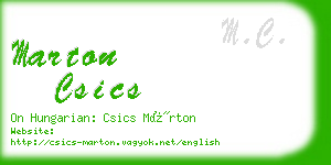 marton csics business card